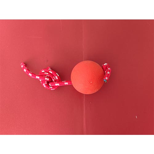 Balle indestructible rouge avec corde taille L